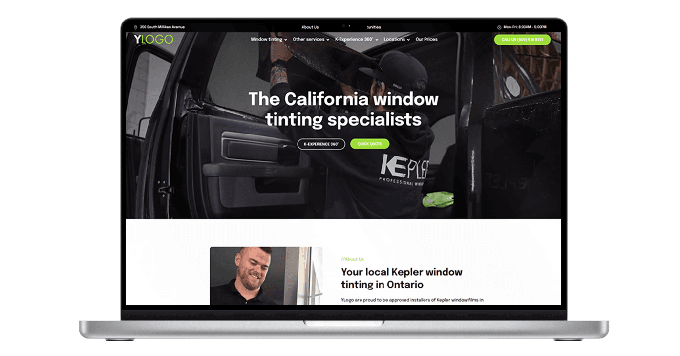 Kepler website preview shown on a laptop screen