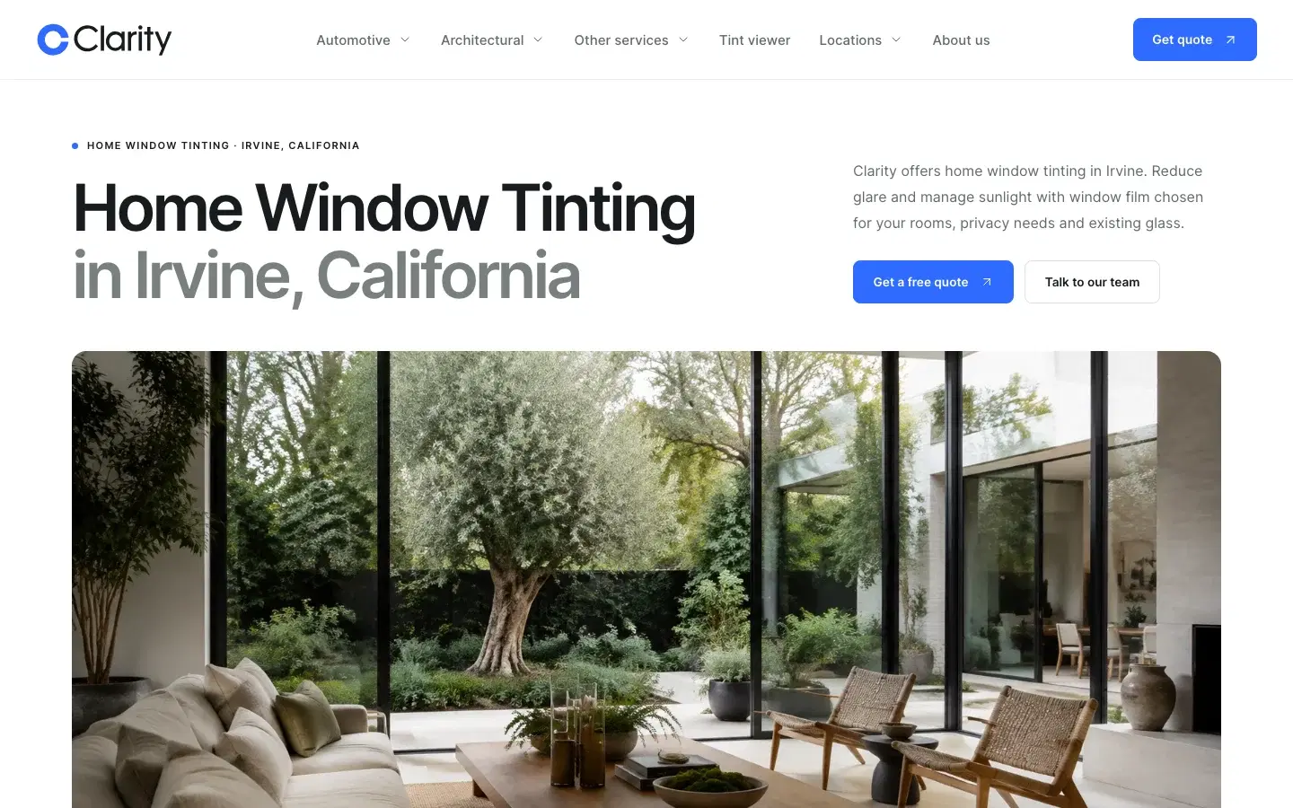 Current Clarity residential window film page
